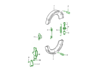 Handremschoenen veerset. Porsche 964 / 993 - 99735299304, 92835295702, 99635272300, 90135293210, 298609723, 95135280700, 99335207301, 99335207300, 91135294400